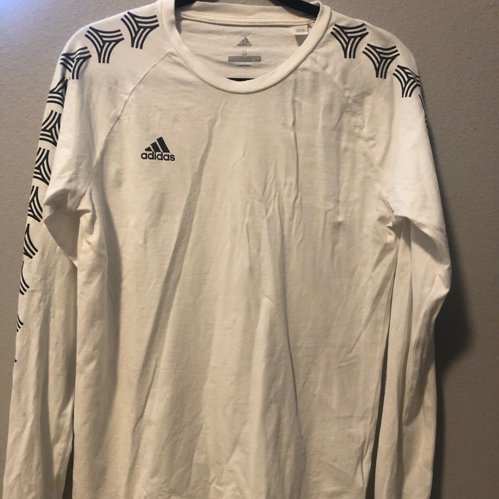 White Adidas Long Sleeve Tee